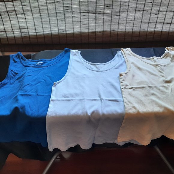 Set of 3 Lands End Womans 100% Tank Top - Picture 1 of 4